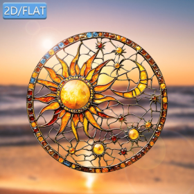 CIFbuy Acrylic Sun Moon Window Clings Hanging Ornament Colorful Light Catcher for Home Garden Decor (TikTok, temu pick-up service)