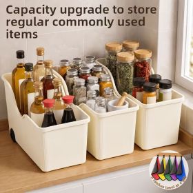 3 Pack Rolling Storage Bins with Wheels, Large Plastic Storage Containers for Kitchen, Pantry, Bathroom and Closet Organization