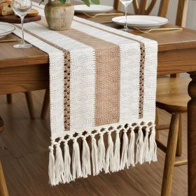Boho Table Runner for Hoilday Spring Home Decor with Tassels 72 Inches Long Pottery barn Furniture Farmhouse Rustic Macrame Burlap Table Decorati