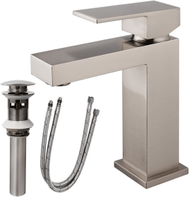 Single Handle Bathroom Faucet, Brushed Nickel Single Hole Bathroom Faucet