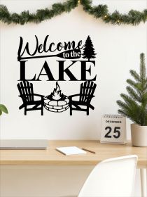 CIFbuy Modern Abstract Lake Waterproof Rust Resistant iron Wall Art Living Room Bedroom Office Patio Decor (TikTok, temu pick-up service)