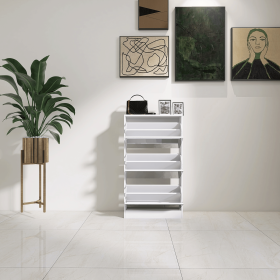 High Quality Particle Board + Real Glass Mirror 3 Rotating Drawers Mirror Door Shoe cabinet Shoe store With Mirror