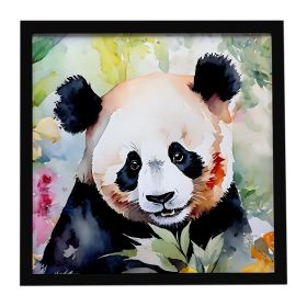 Panda Framed Metal Print Bathroom, Kitchen, Office, Home Decor Wall Art Ready to Hang, Square, 8X8