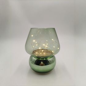 Glass Mushroom Battery-Powered Lamp -Cute Mushroom Shape, Compact Portable Without Restraints, Adding Warmth To Any Corner Battery Not Included (Option: Green)