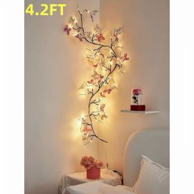 Enchanted Willow Vine Lights with Remote, 18 Branches 144 LEDs Lighted Willow Swag for Wall Decor, Indoor Artificial Plug in Fairy Lights for Bed (size: 4.2FT)