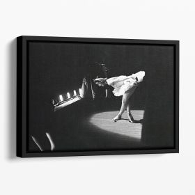 Margot Fonteyn takes a curtain call Floating Framed Canvas (Color: Black, size: 24" x 16" / 60cm x 40cm (approx))