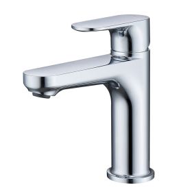 Chrome Single Hole Bathroom Faucet,Laundry Vanity Sink Faucet with Two 3/8" Hoses (Color: Chrome)